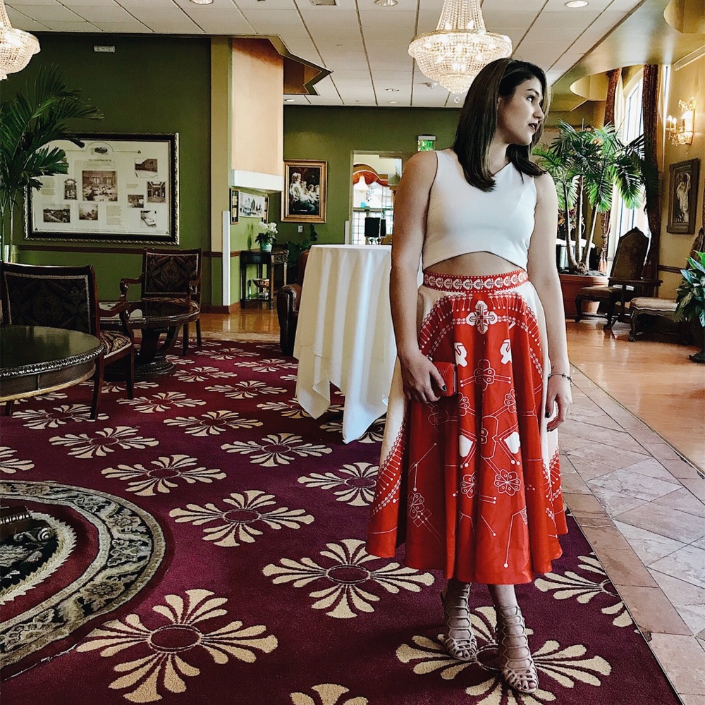 Anthropologie am:pm Sundial Midi Skirt P4